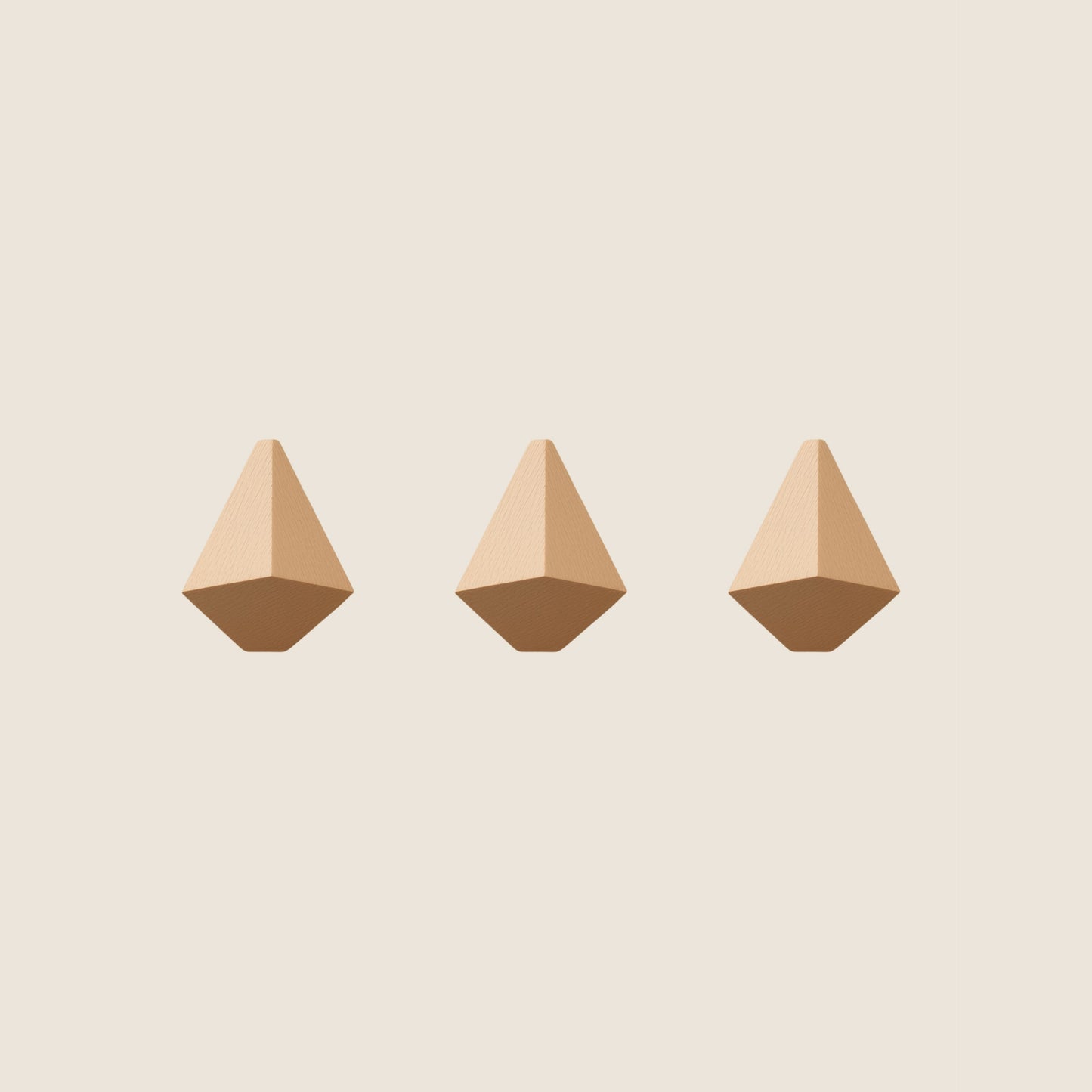 Geometric Wooden Wall Hooks Set