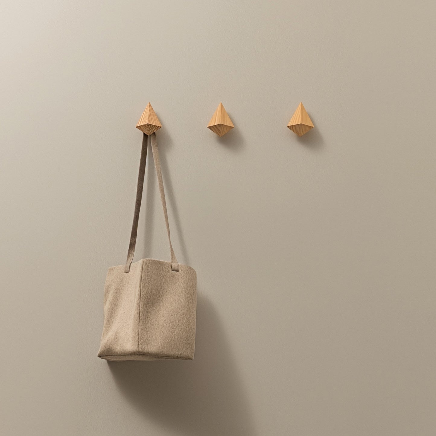 Geometric Wooden Wall Hooks Set